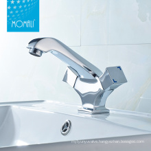 2020 China Sanitary Ware Unique Brass Basin Faucet Dual Handle Water Saving Taps Wash Hand Basin Mixers For Bath